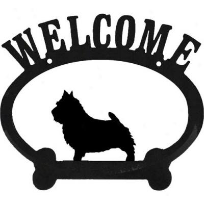 Norwich Terrier Metal Welcome Sign