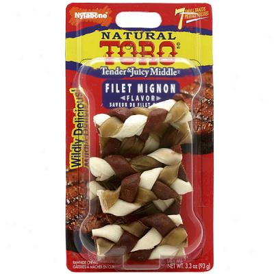 Nylabone Toro Natural Rawhide Chews - Filet Mignon