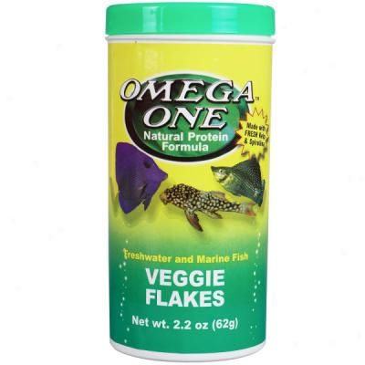 Omega One Veggie Flakes Freshwater And Marine Food