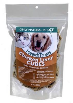 Onp Healthtreats Chicken Liver Cubes 8 Oz. Bag - 3-pack