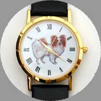 Papillon (red) Watch - Small Face, Brown Leather