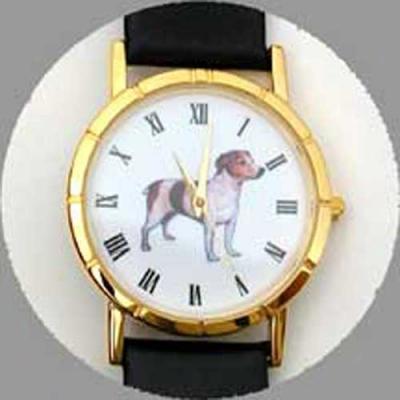 Parson Russell Terrier (smooth) Watch - Large Face, Brown Leather