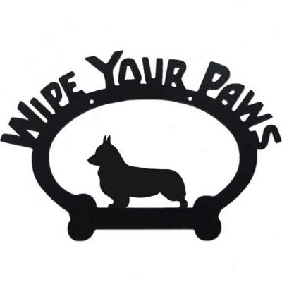 Pembroke Welsh Corgi Wipe Your Paws Decorative Sign