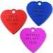 Personalized Colored Aluminum Heart Id Dog Tags