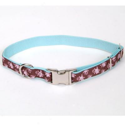 Pet Attire Adjustable Monksy Pattern Ribbon Collar 5 Eighths X 12 To 18 Inches