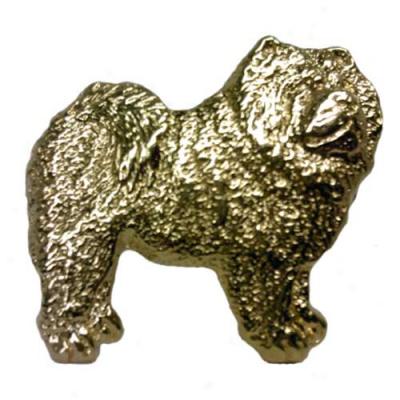 Pet Clip Chow Chow Pin 24k Gold Plated