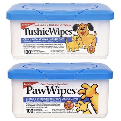 Petkin Pawwipes And Tushiewipes For Dogs