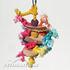 Pink Parrot 3 Tier With Wood Toy