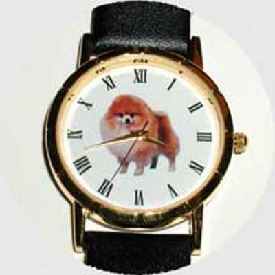 Pomeranian Watch - Small Face, Brown Leather