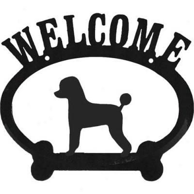 Poodle (puppy Cut) Metal Greet Sign