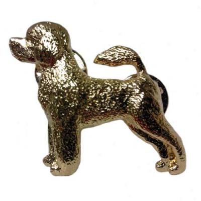Portuguese Water Dog Pin 24k Gold Plated