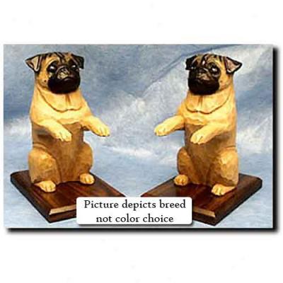 Pug Bookends Black