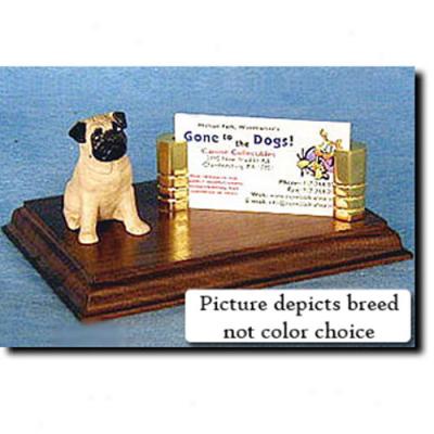 Pug (fawn) Business Card Holder