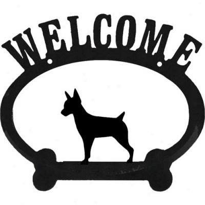 Rat Terrier Metal Welcome Subscribe