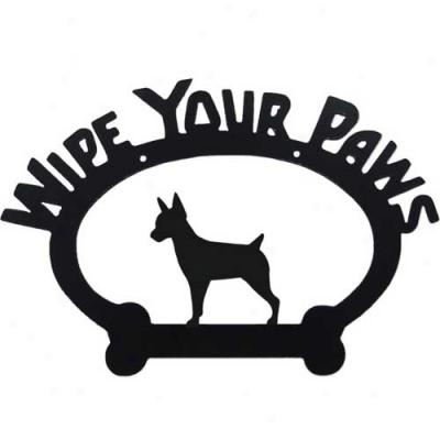 Rat Terrier Wipe Your Paws Decorative Sign