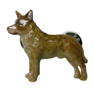 Red Aust5alian Cattle Dog Hand Painted Pin