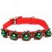 Red Holiday Dog Collar With Inexperienced Bell And Plaid Bow