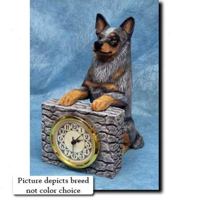 Red Merle Australian Cattle Dog Mantle Clock