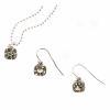 Reversible  Pawprint/heart Sterling Soft and clear  Necklace & Earring Set