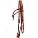 Rolled And Knotted Browband Headstall W/herringbone Rawhide Inlay