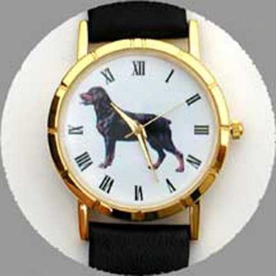 Rottweiler Watch - Small Face, Brown Leather