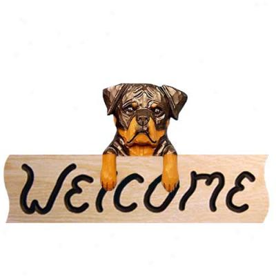 Rottweiler Welcome Sign Oak