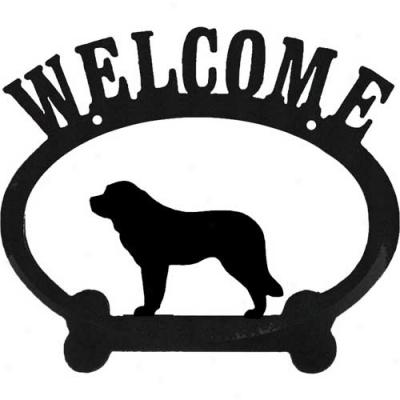 Saint Bernard Metal Welcome Sign