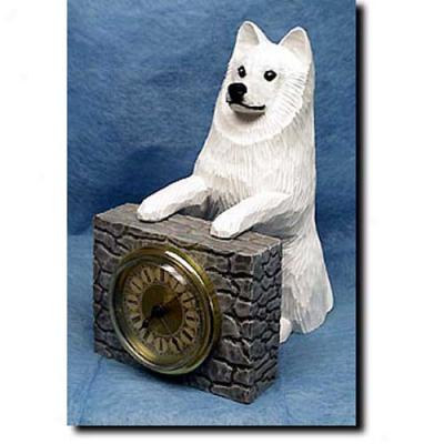 Samoyed Manlte Clock