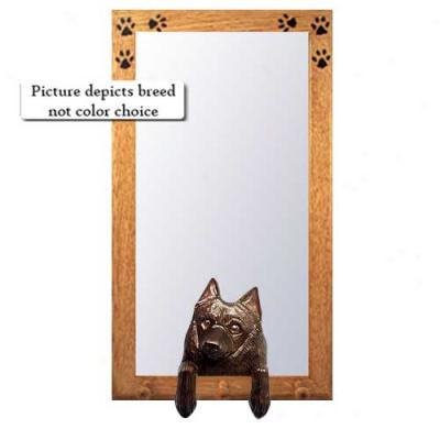 Schipperke Hall Mirror With Oak Natural Frame