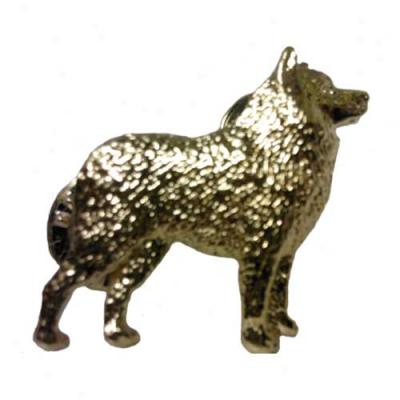 Schipperke Pin 24k Gold Plated