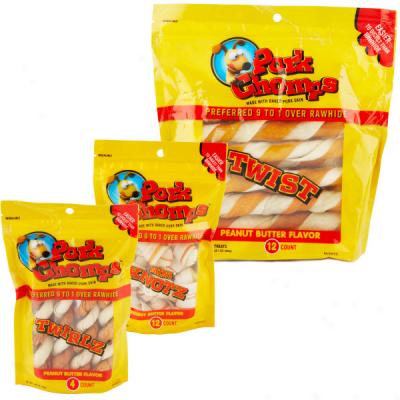 Scott Pork Chomps Dog Chews - Peanut Butter Flavor