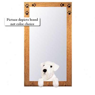 Sealyham Terrier Hall Mirror With Basswood Pine Frame