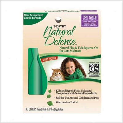 Sentry Natural Defense Natural Flea And Tick Squeeze On Against Cats And Kittens 3pk