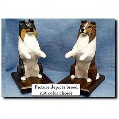 Shetland Sheepdog Bookends Black