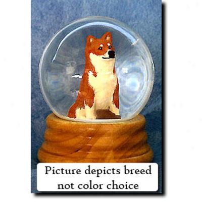 Shiba Inu (black) Musical Snow Globe