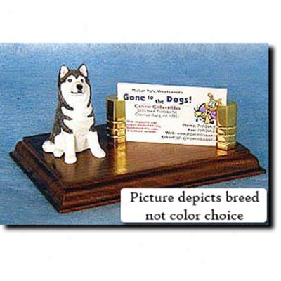 Siberian Husky (grey And Whie) Business Card Owner