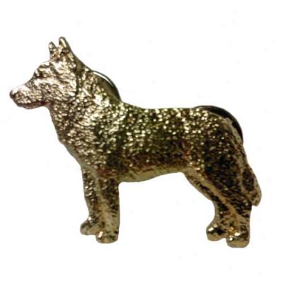 Siberian Husky Pin 24k Gold Plated