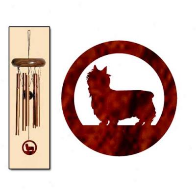 Silky Terrier Wind Chimes X-small Bronze