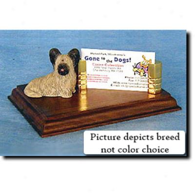 Skye Terrier (cream) Business Card Holder