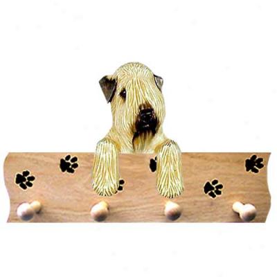 Soft Coated Wheaten Terrier Pawprint Hang Up Oak