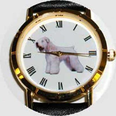 Soft Coated Wheaten Terrier Watch - Small Face, Brown Leather