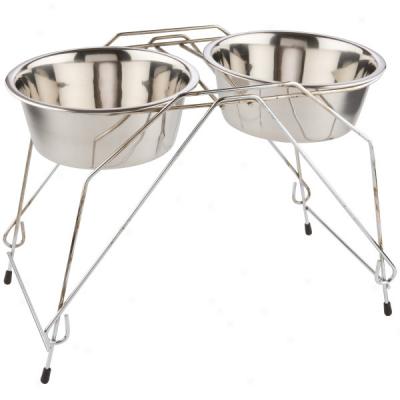 Stainless Steel Double Diners For Tall Breeds
