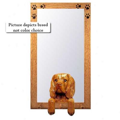 Sussex Spaniel Hall Mirror With Oak Natural Frame