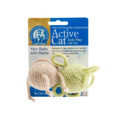 The Cat Fancier's Active Cat Yarn Balls With Rattle