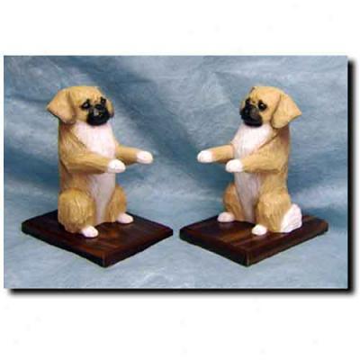 Tibetan Spaniel Bookends Fawn