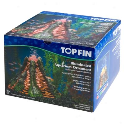 Top Fin? Large Illuminated Volcano Aquarium Ornament