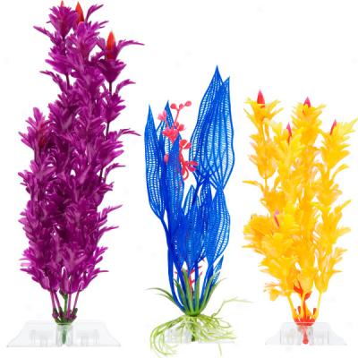 Top Fin? Plastic Plant Variety Pack - Blue, Purple, Yellow