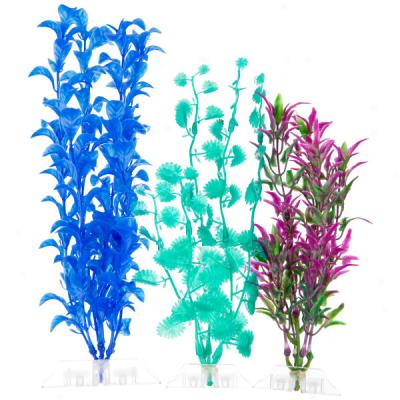 Top Fin? Plastic Plant Variety Pack - Purple, Blue, New