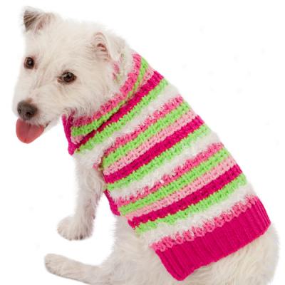 Top Paw? Fuzzy Striped Dog Sweater