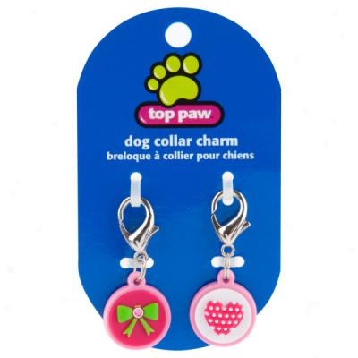 Top Paw? Heart & Bow Dob Collar Charms - 2 Pack